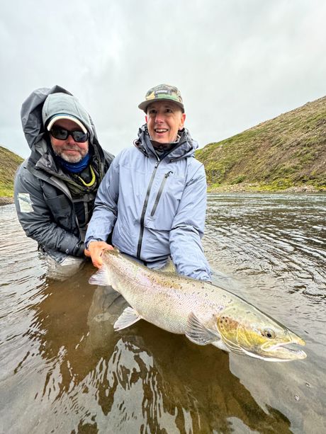 Angler and Guide with an Icelandic fish